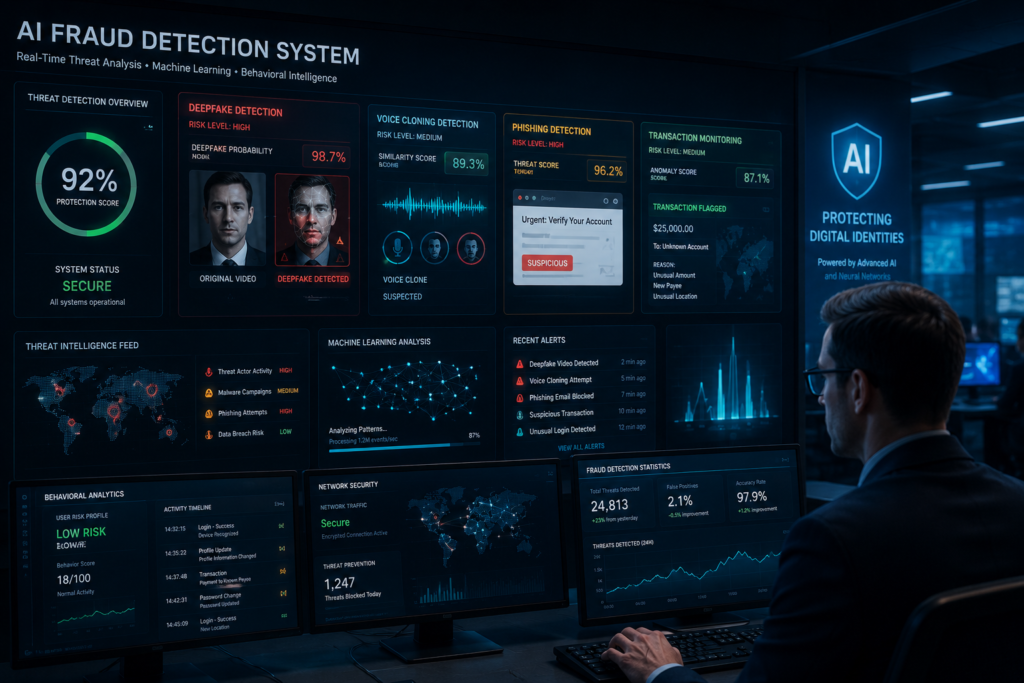 AI-powered cybersecurity command centre in action