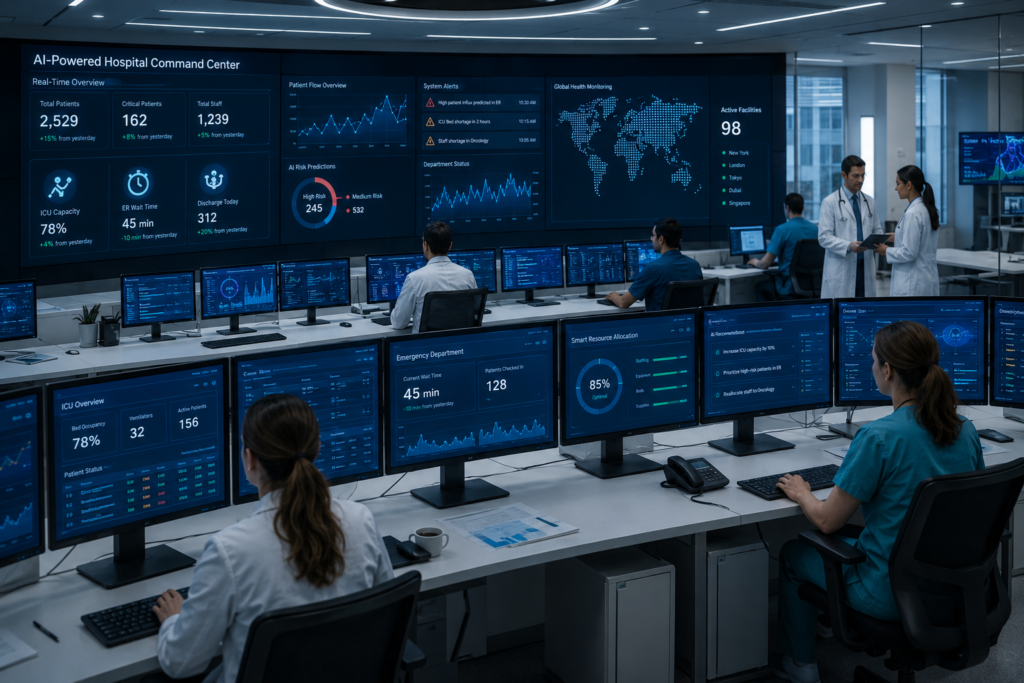 AI-powered hospital command center in action
