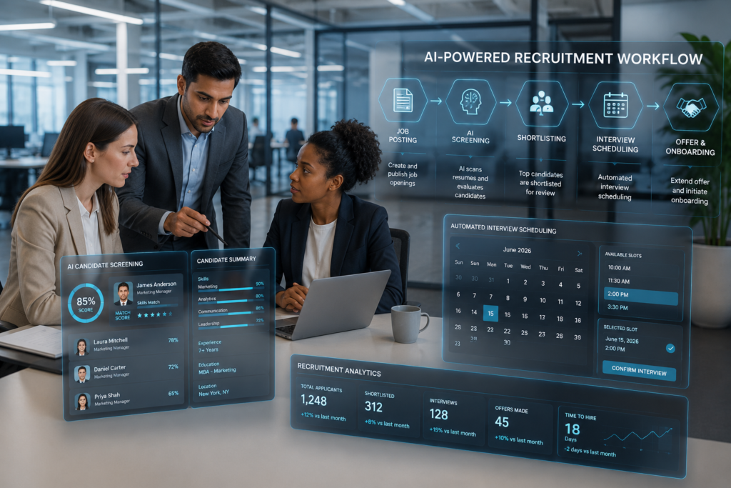 AI recruitment workflow in action