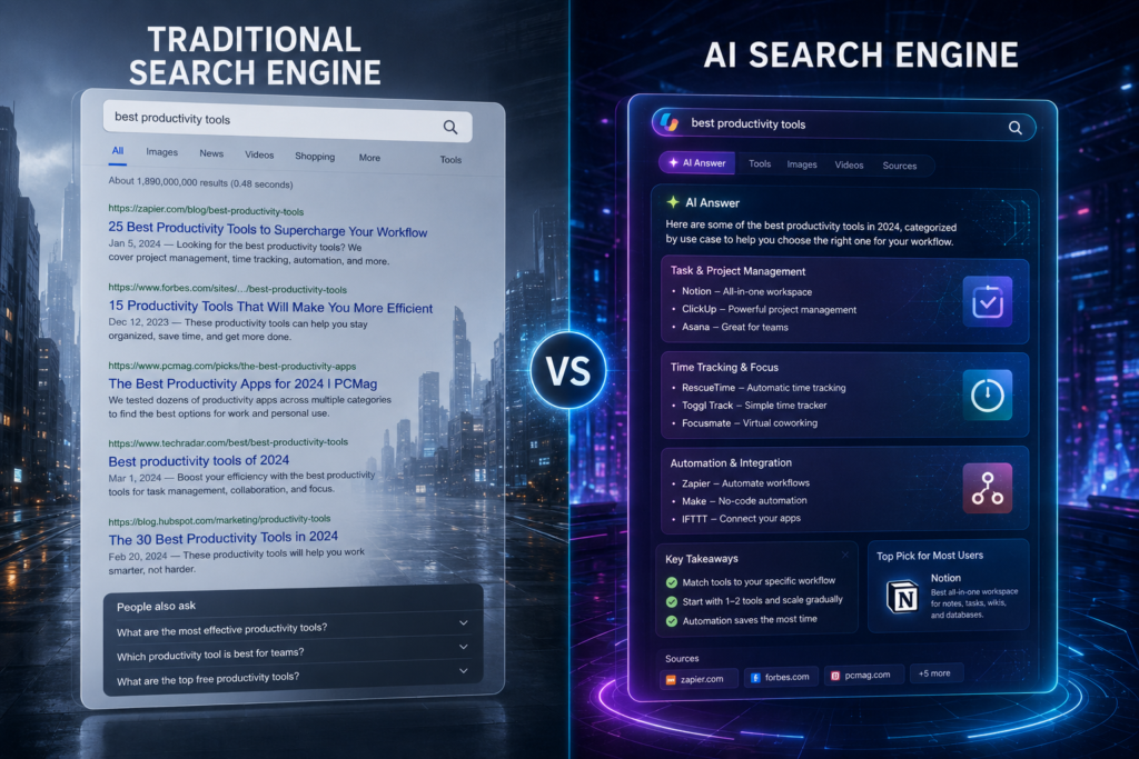ai search engine comparison