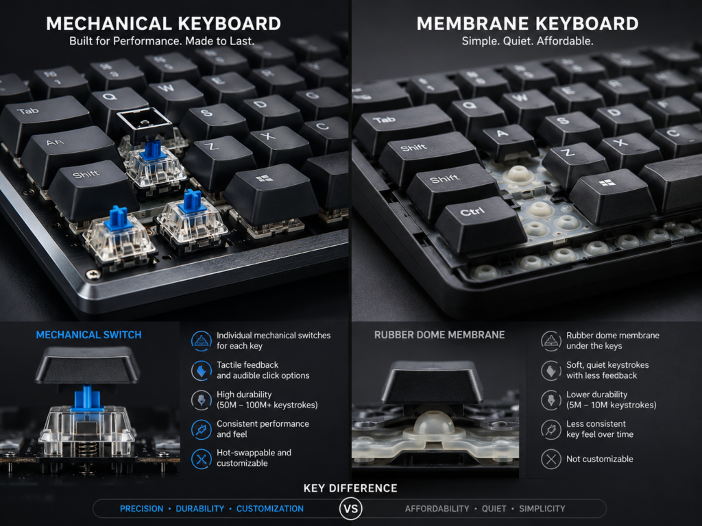Mechanical vs membrane keyboard comparison