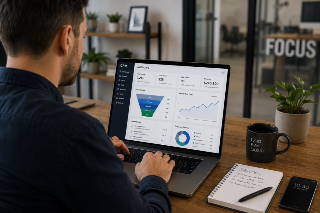 Focused productivity in a modern office