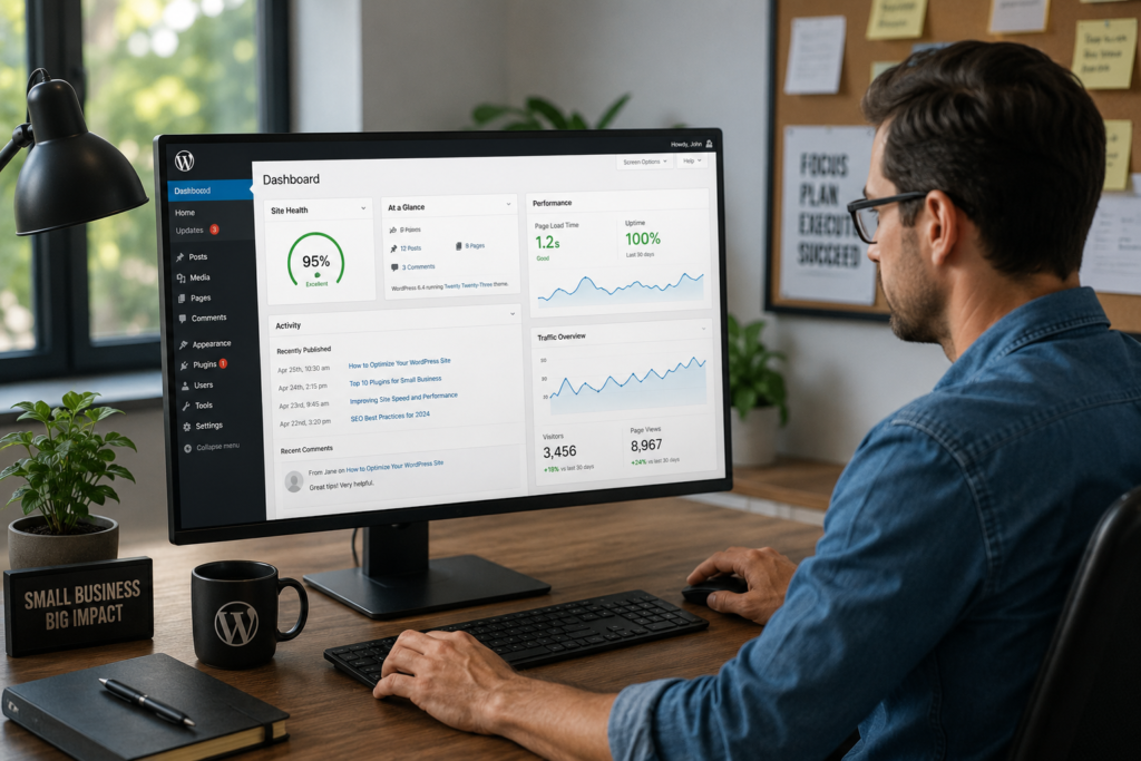 Focused work in a modern office