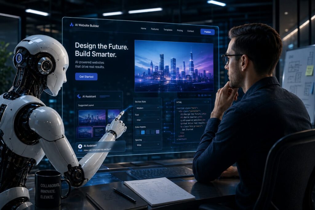 no code ai website builder